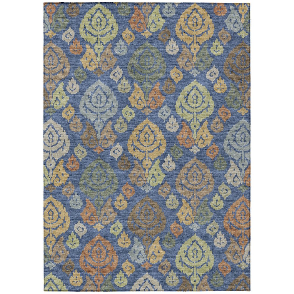 Machine Washable Indoor/Outdoor Chantille ACN2460 Blue 8' x 10' Rug. Picture 1