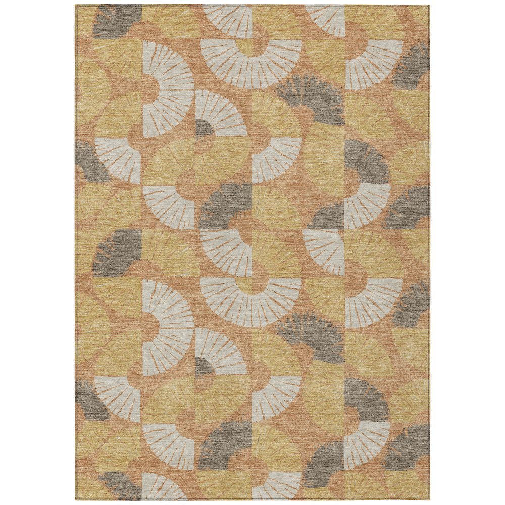 Machine Washable Indoor/Outdoor Chantille ACN2462 Orange 8' x 10' Rug. Picture 1
