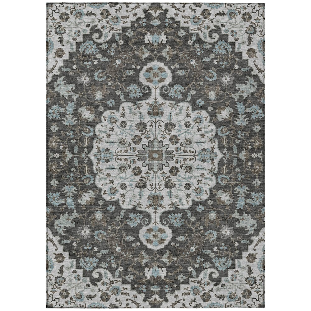 Machine Washable Indoor/Outdoor Chantille ACN2463 Gray 8' x 10' Rug. Picture 1