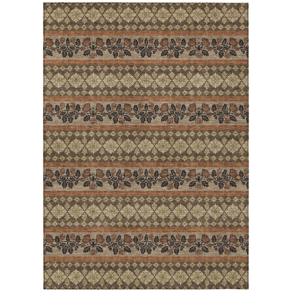 Machine Washable Indoor/Outdoor Chantille ACN2465 Brown 8' x 10' Rug. Picture 1