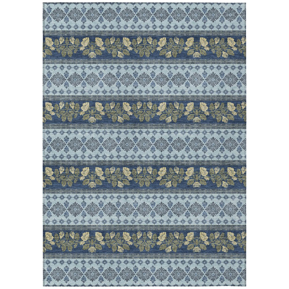 Machine Washable Indoor/Outdoor Chantille ACN2465 Blue 8' x 10' Rug. Picture 1