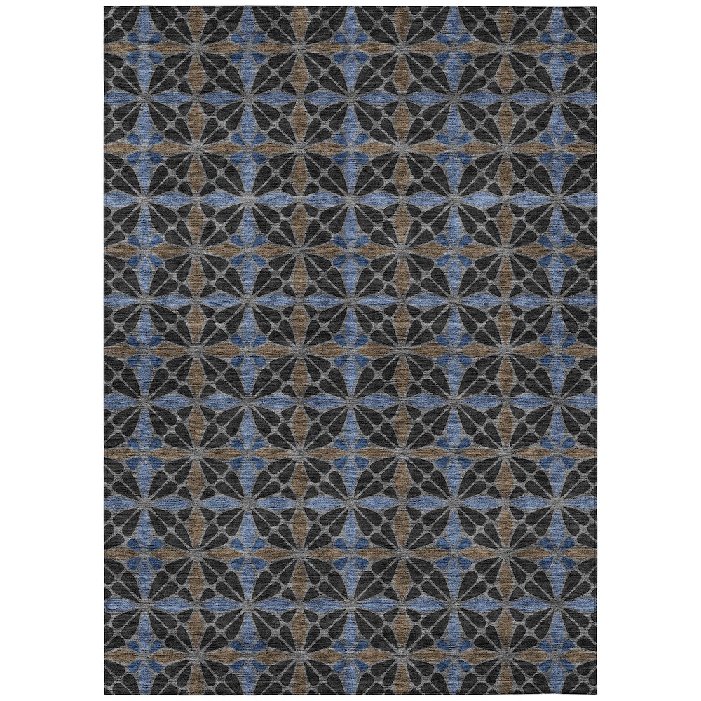 Machine Washable Indoor/Outdoor Chantille ACN2469 Black 8' x 10' Rug. Picture 1