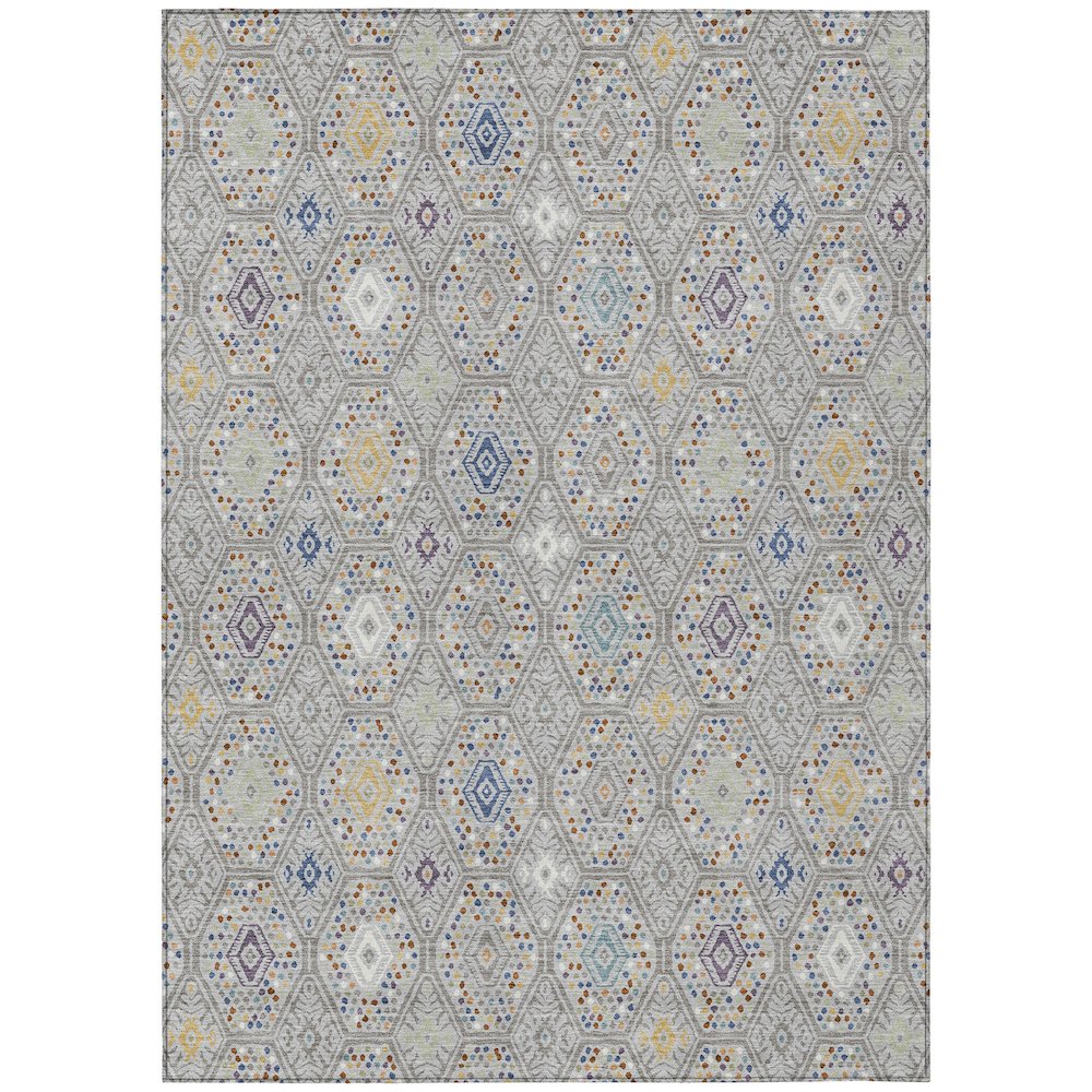 Machine Washable Indoor/Outdoor Chantille ACN2471 Gray 8' x 10' Rug. Picture 1