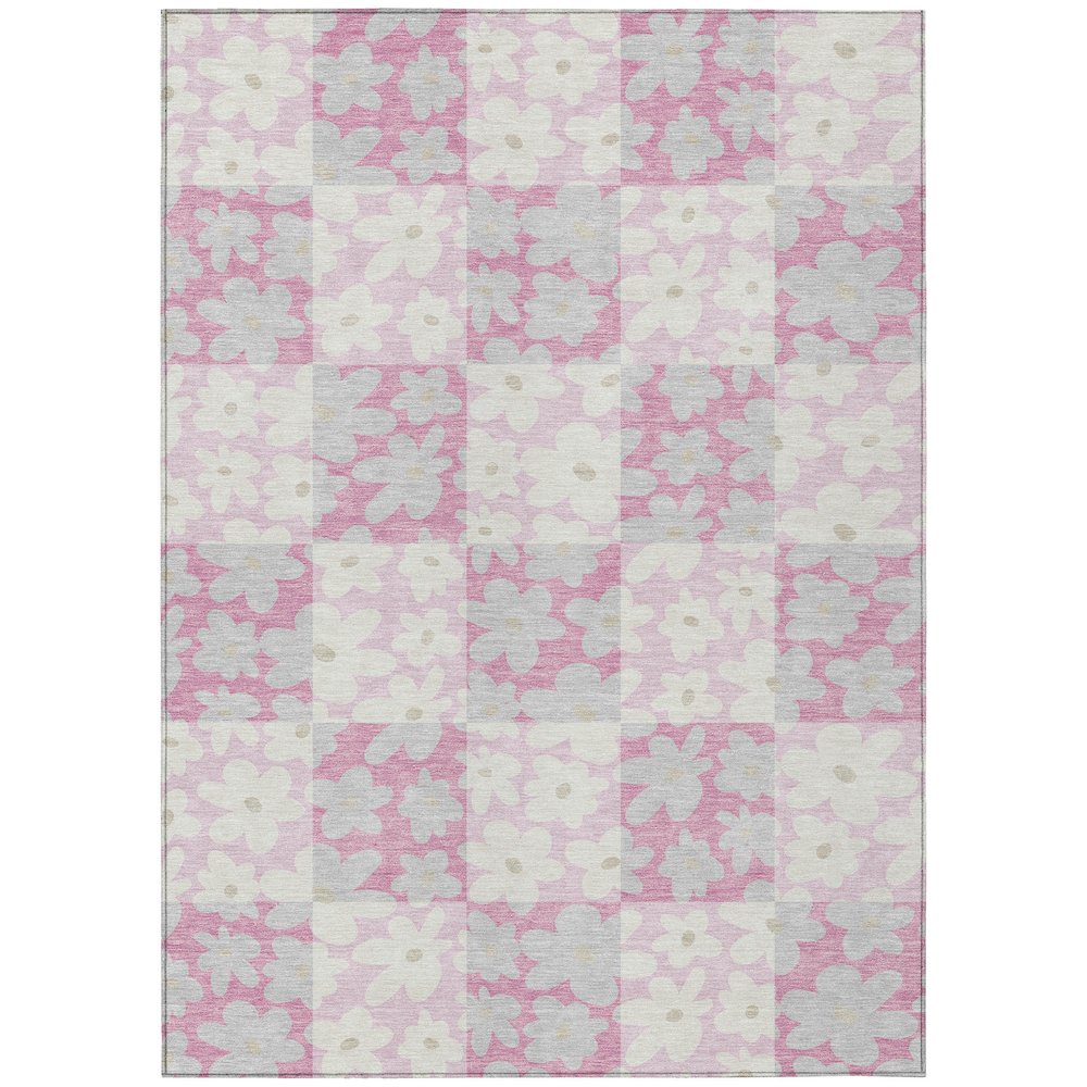 Machine Washable Indoor/Outdoor Chantille ACN2476 Pink 8' x 10' Rug. Picture 1
