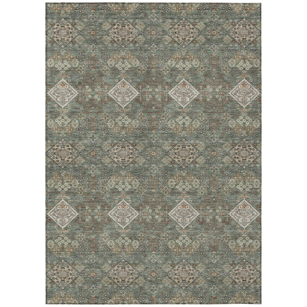Machine Washable Indoor/Outdoor Chantille ACN2477 Green 8' x 10' Rug. Picture 1