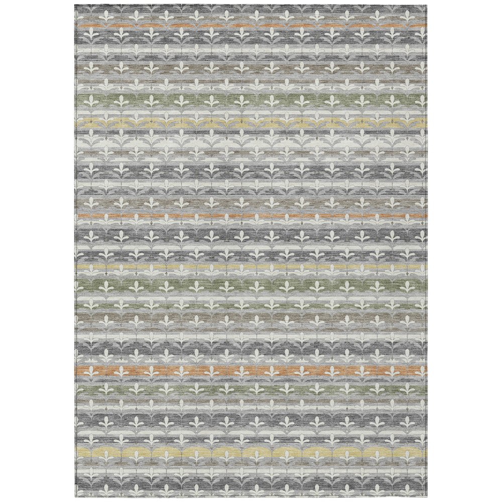 Machine Washable Indoor/Outdoor Chantille ACN2479 Gray 8' x 10' Rug. Picture 1