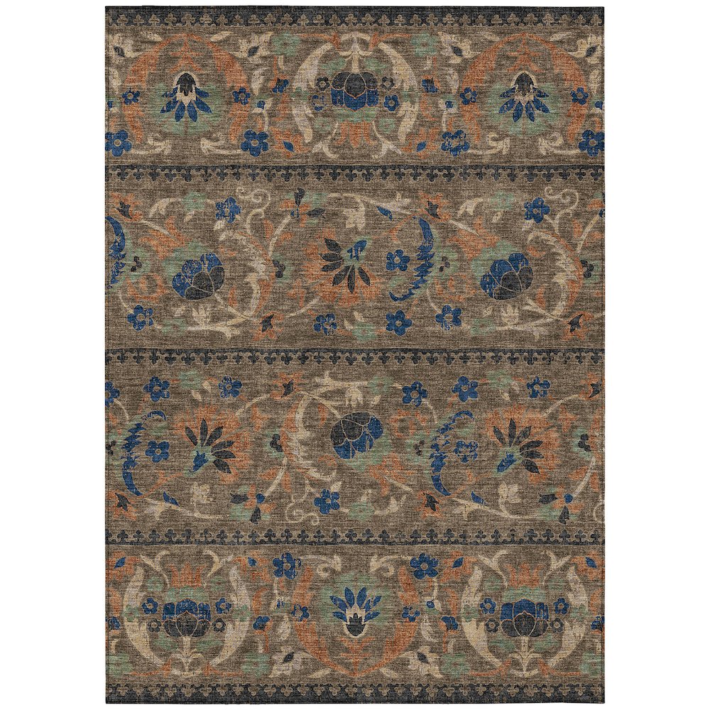 Machine Washable Indoor/Outdoor Chantille ACN2480 Brown 8' x 10' Rug. Picture 1