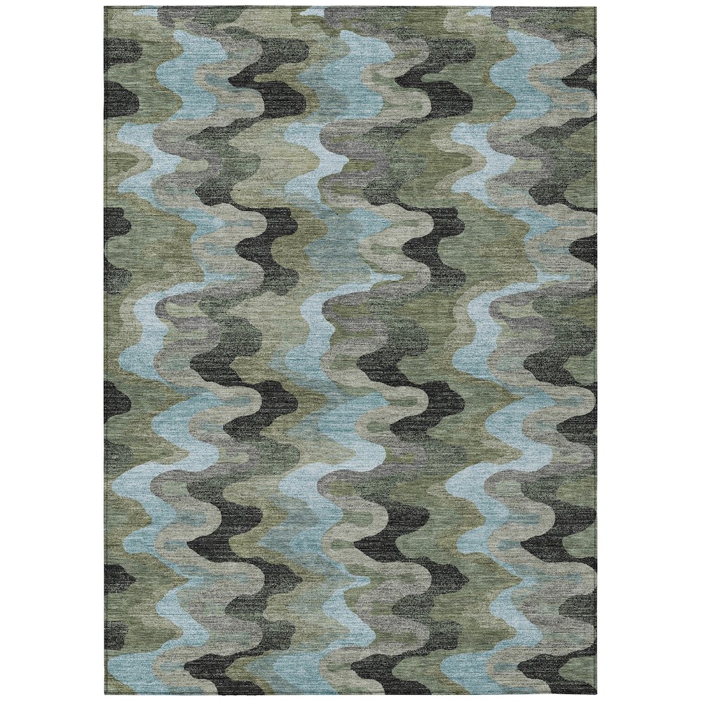 Machine Washable Indoor/Outdoor Chantille ACN2481 Green 8' x 10' Rug. Picture 1