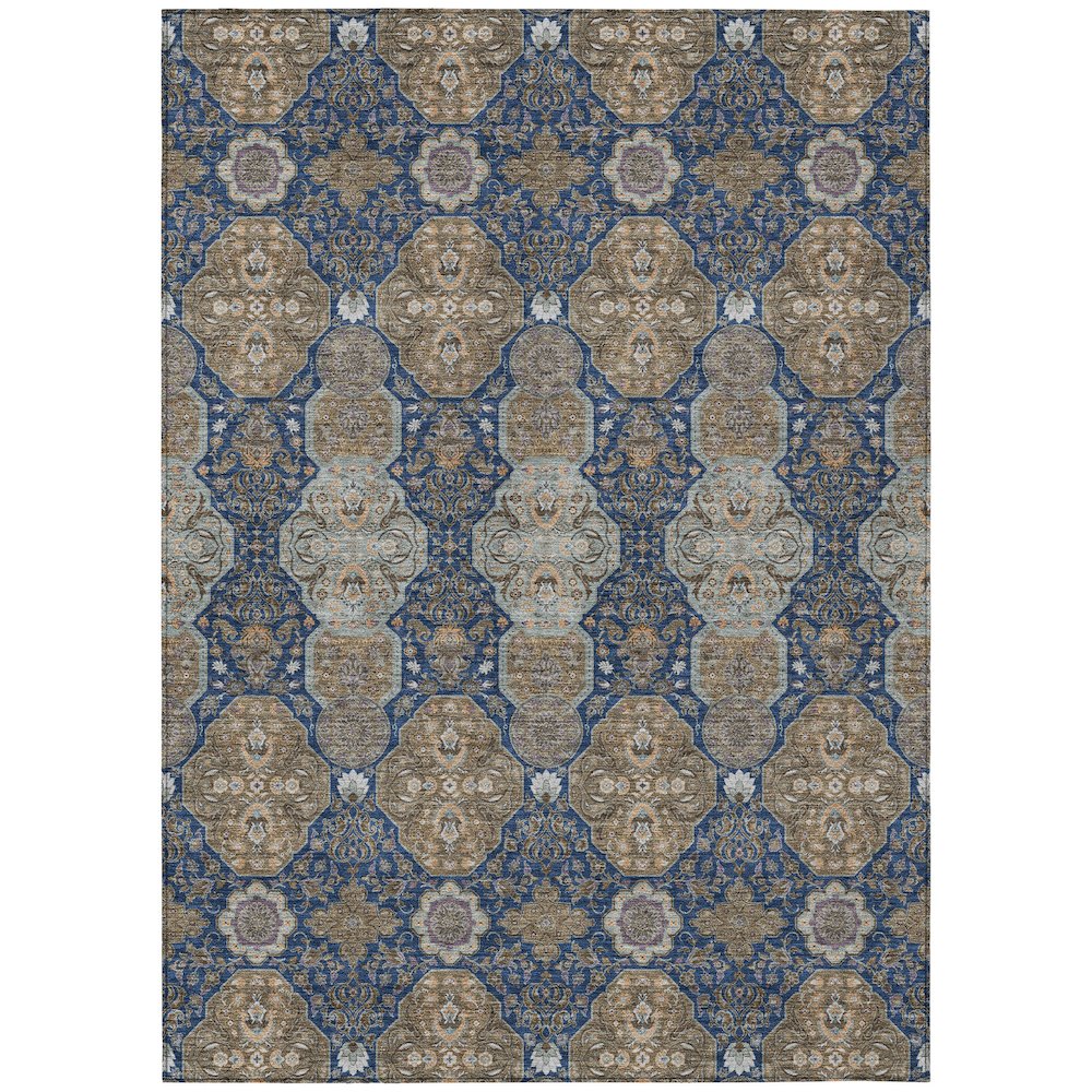 Machine Washable Indoor/Outdoor Chantille ACN2483 Blue 8' x 10' Rug. Picture 1