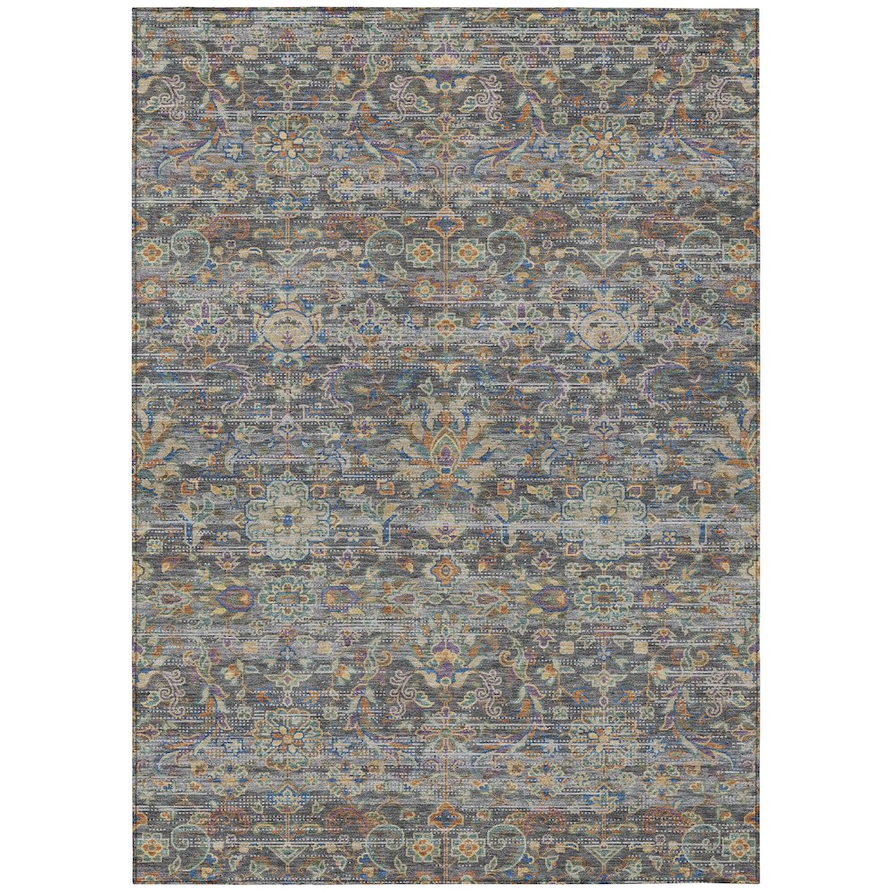Machine Washable Indoor/Outdoor Chantille ACN2485 Gray 8' x 10' Rug. Picture 1