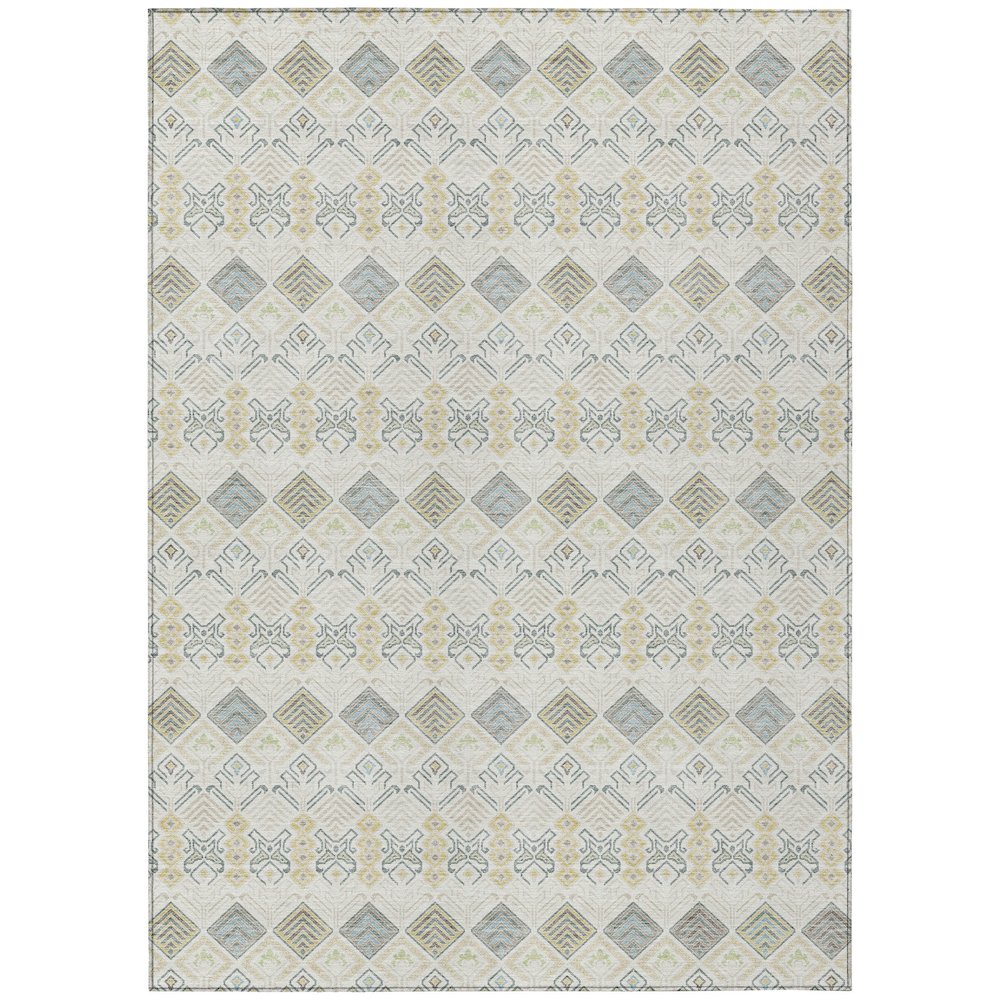 Machine Washable Indoor/Outdoor Chantille ACN2487 Ivory 8' x 10' Rug. Picture 1