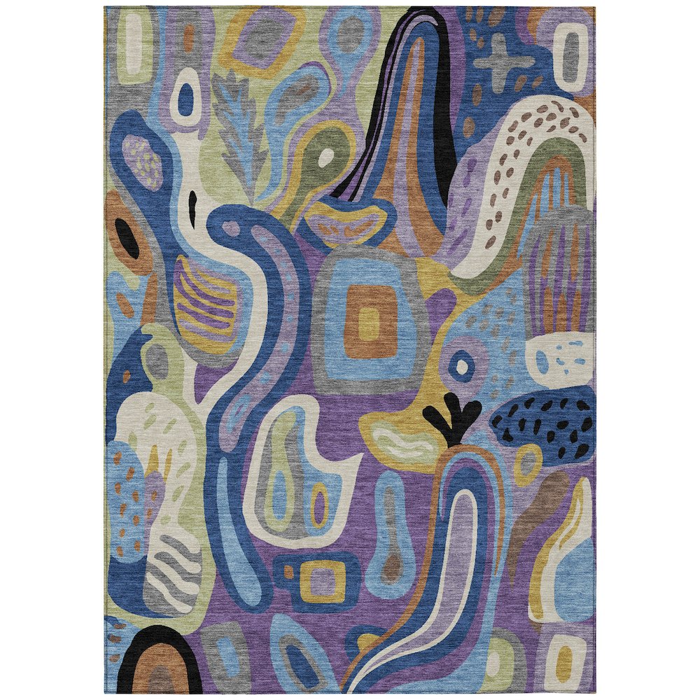 Machine Washable Indoor/Outdoor Chantille ACN2488 Purple 8' x 10' Rug. Picture 1