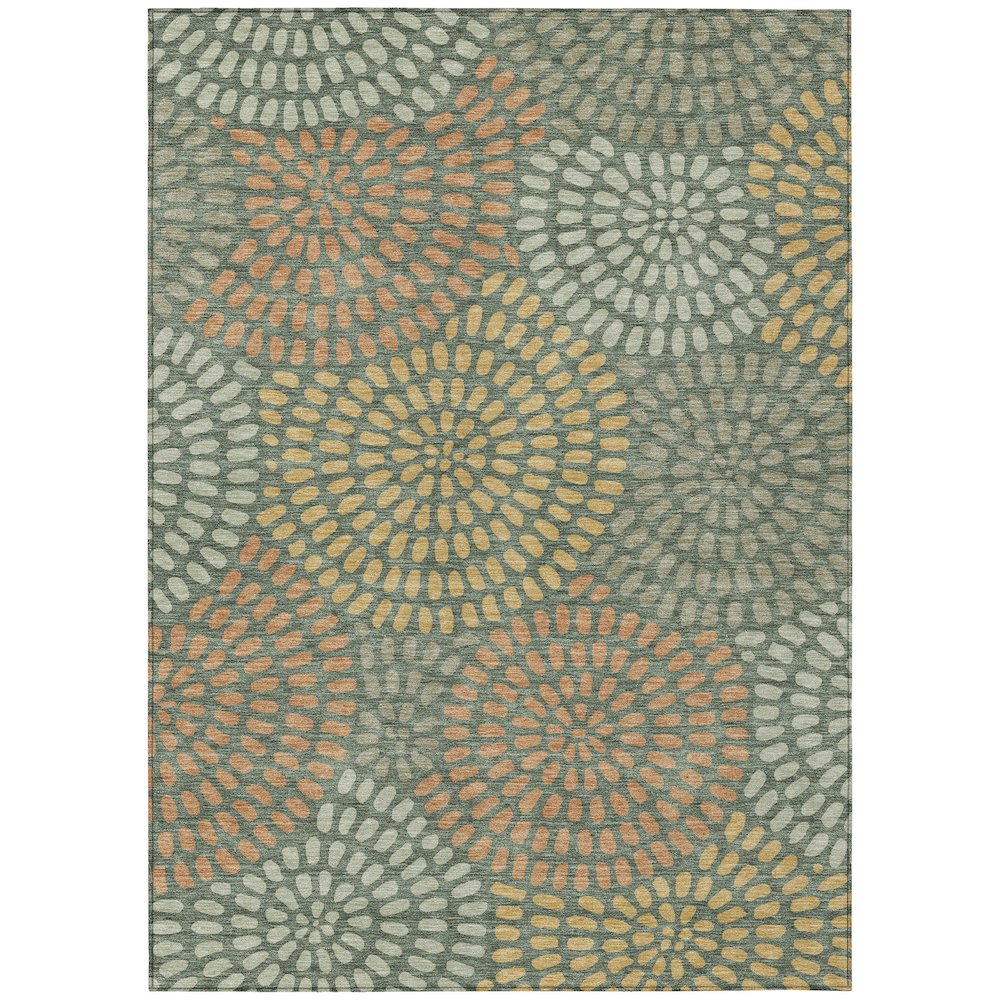 Machine Washable Indoor/Outdoor Chantille ACN2492 Green 8' x 10' Rug. Picture 1