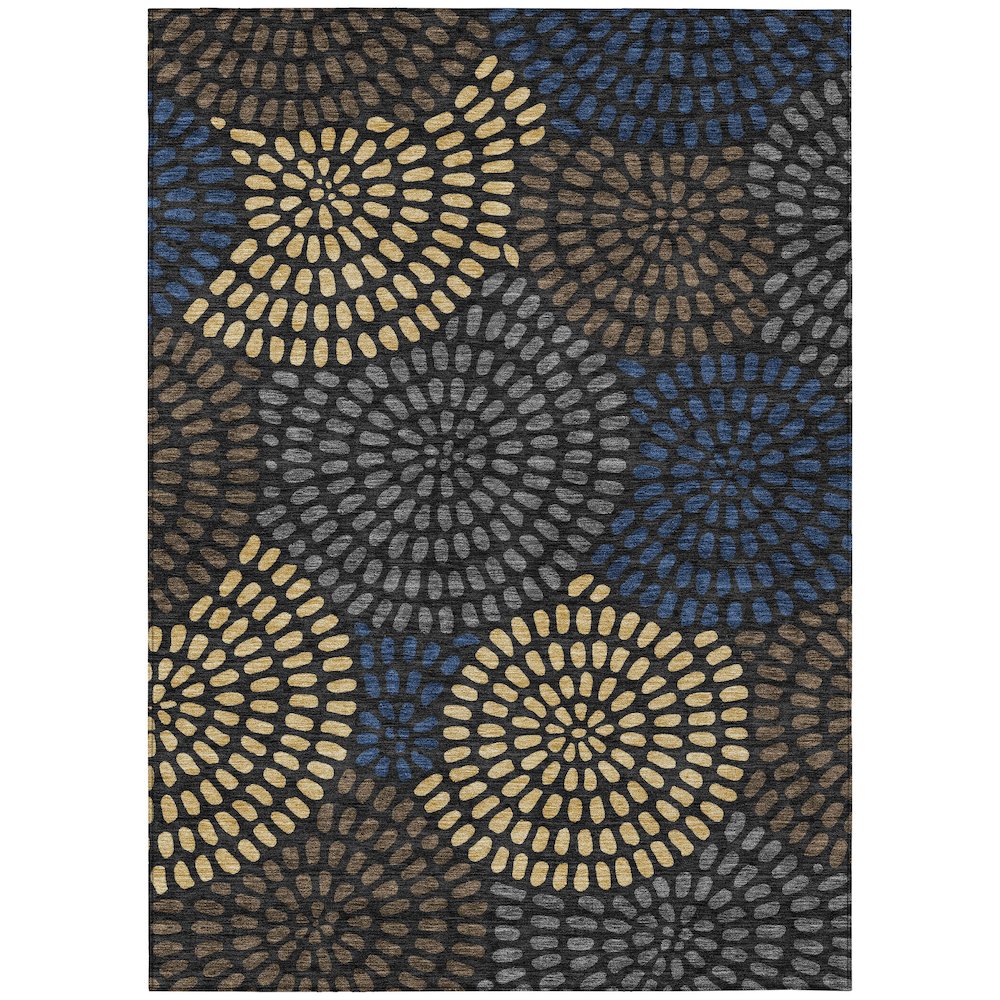 Machine Washable Indoor/Outdoor Chantille ACN2492 Black 8' x 10' Rug. Picture 1
