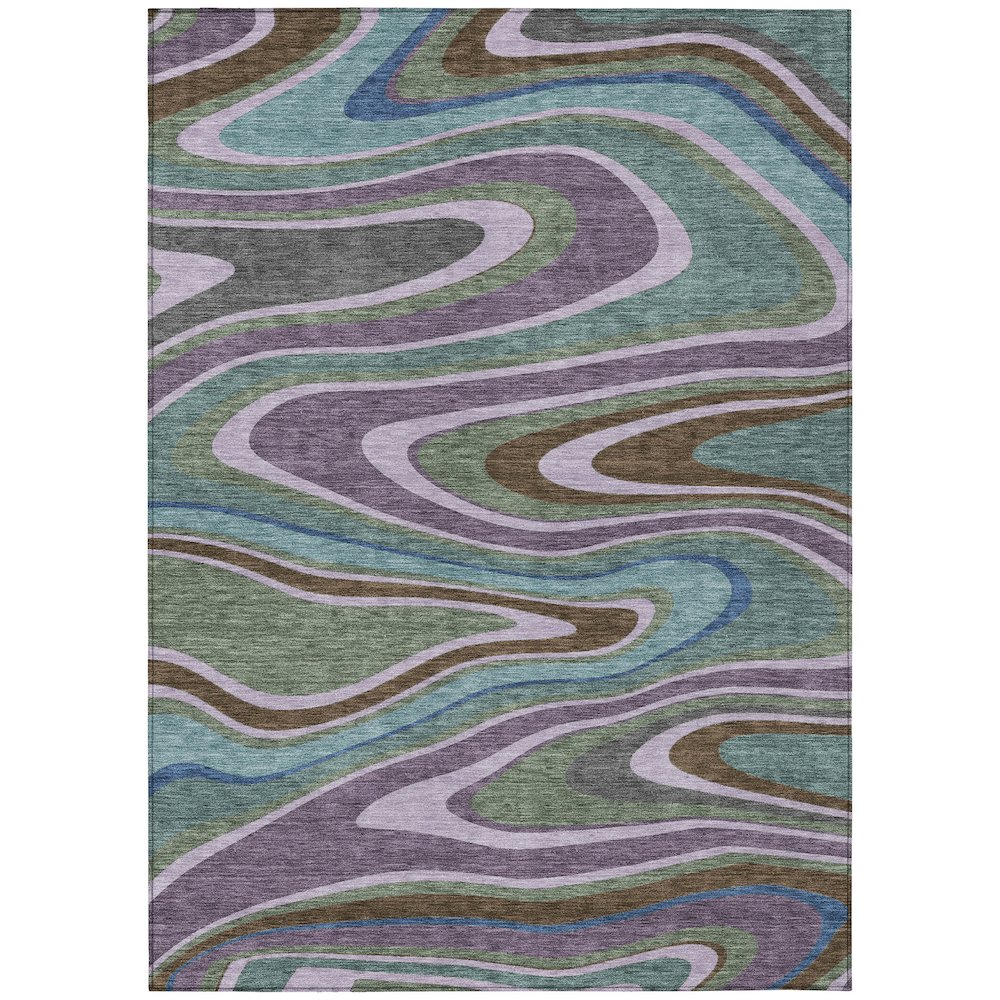 Machine Washable Indoor/Outdoor Chantille ACN2494 Purple 8' x 10' Rug. Picture 1
