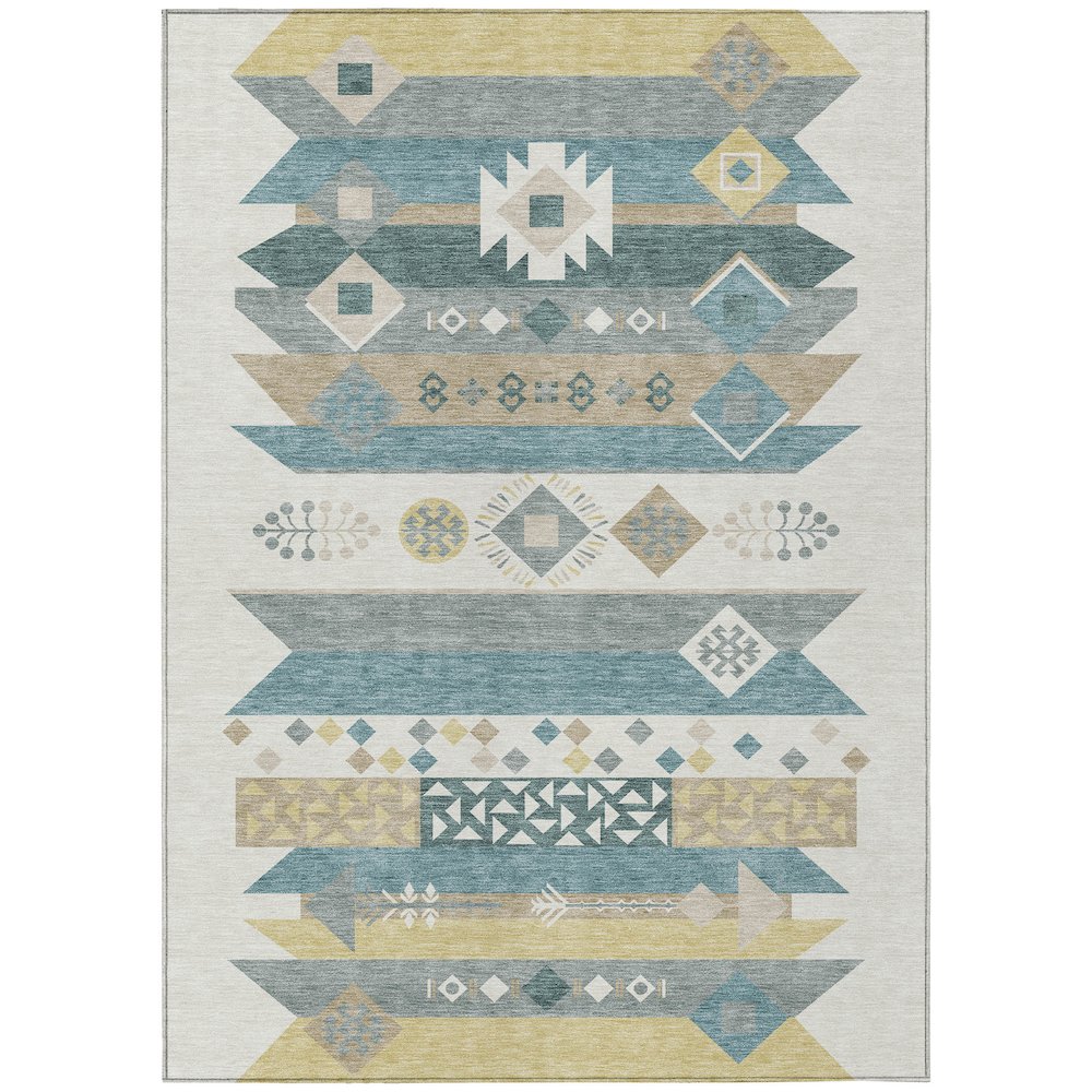 Machine Washable Indoor/Outdoor Chantille ACN2499 Ivory 8' x 10' Rug. Picture 1
