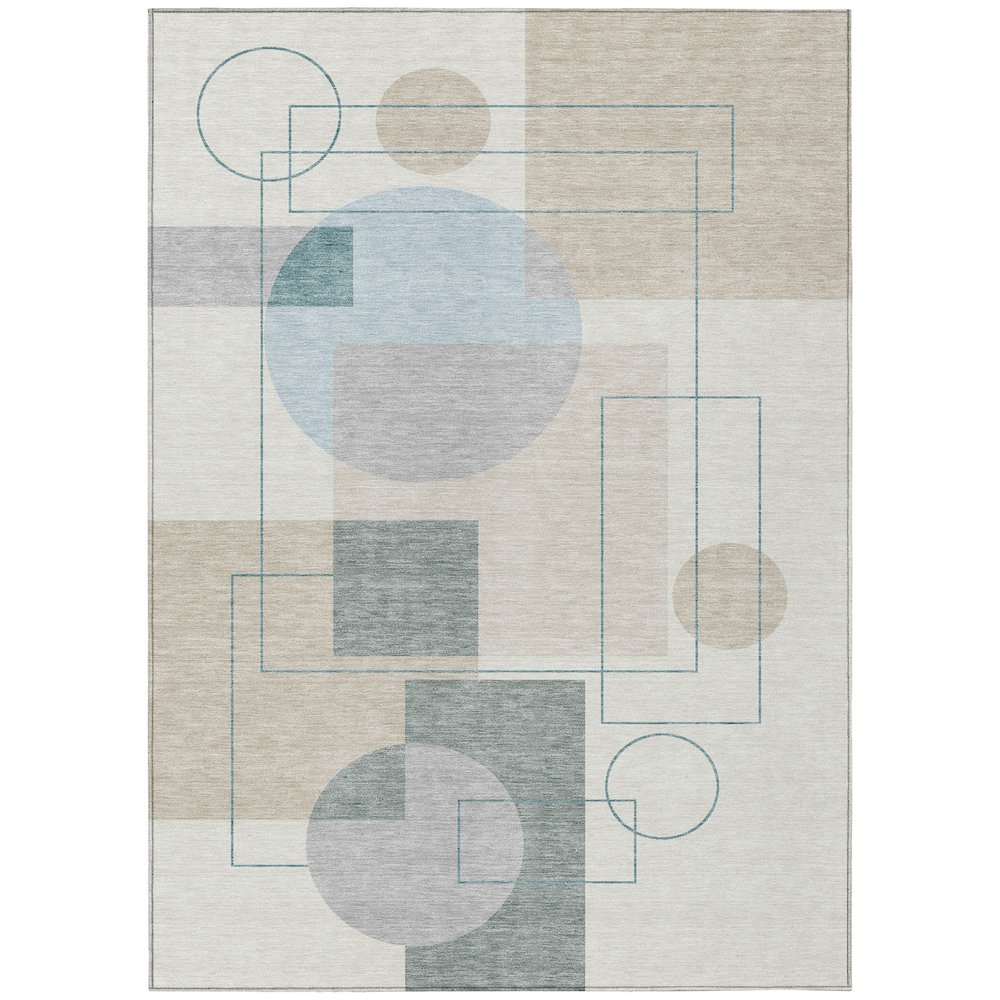 Machine Washable Indoor/Outdoor Chantille ACN2500 Ivory 8' x 10' Rug. Picture 1