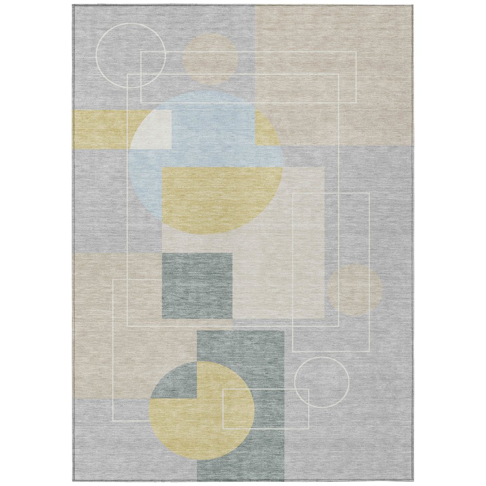 Machine Washable Indoor/Outdoor Chantille ACN2500 Gray 8' x 10' Rug. Picture 1