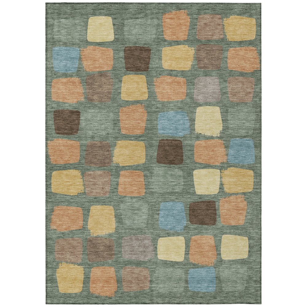 Machine Washable Indoor/Outdoor Chantille ACN2501 Green 8' x 10' Rug. Picture 1