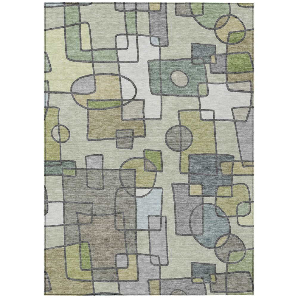 Machine Washable Indoor/Outdoor Chantille ACN2503 Green 8' x 10' Rug. Picture 1