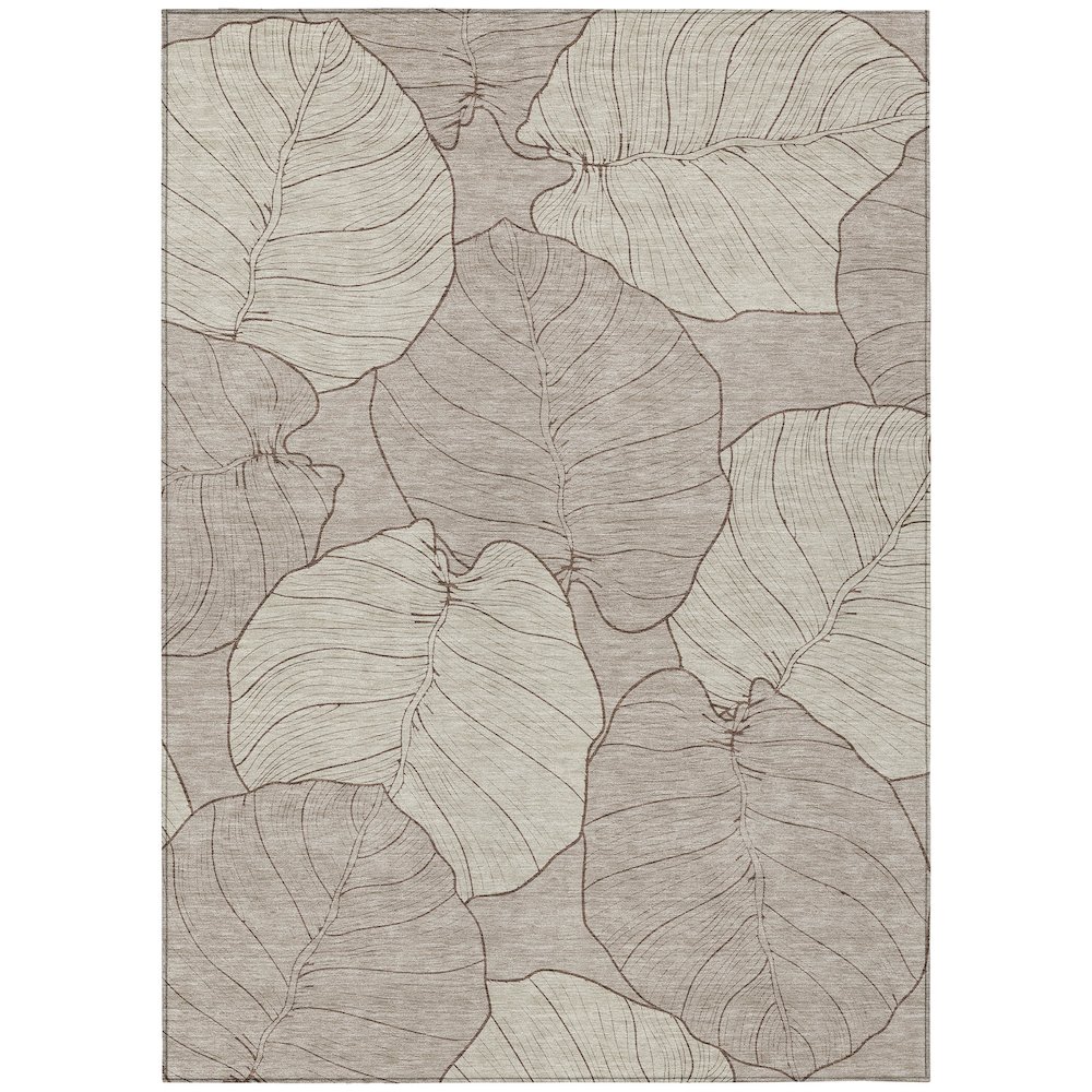 Machine Washable Indoor/Outdoor Chantille ACN2506 Brown 8' x 10' Rug. Picture 1