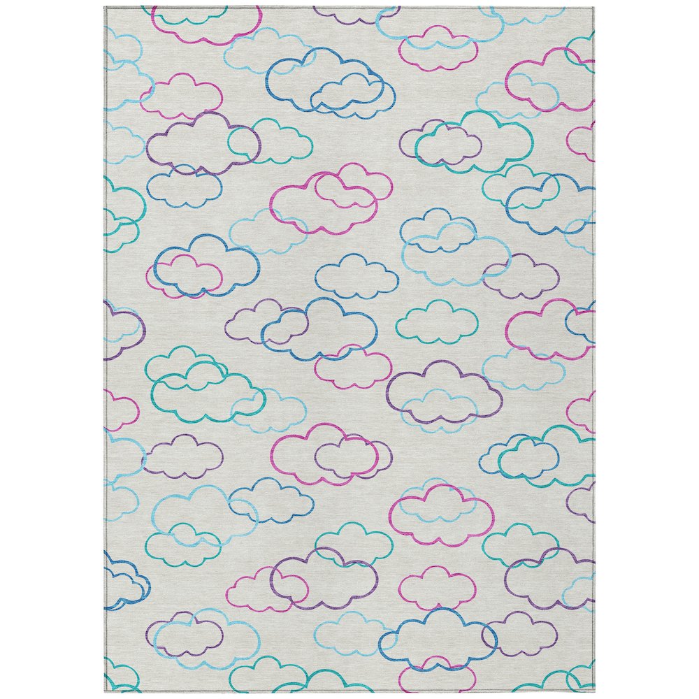 Machine Washable Indoor/Outdoor Chantille ACN2508 Ivory 8' x 10' Rug. Picture 1