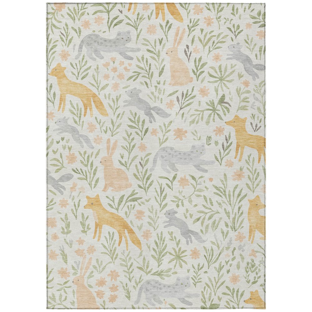 Machine Washable Indoor/Outdoor Chantille ACN2509 Ivory 8' x 10' Rug. Picture 1