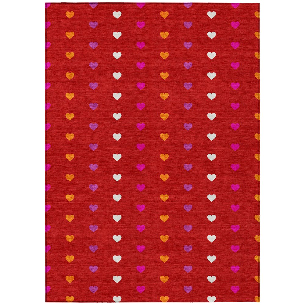 Machine Washable Indoor/Outdoor Chantille ACN2510 Red 8' x 10' Rug. Picture 1