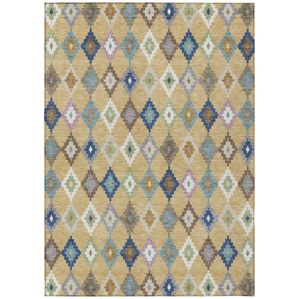 Machine Washable Indoor/Outdoor Chantille ACN2513 Gold 8' x 10' Rug. Picture 1