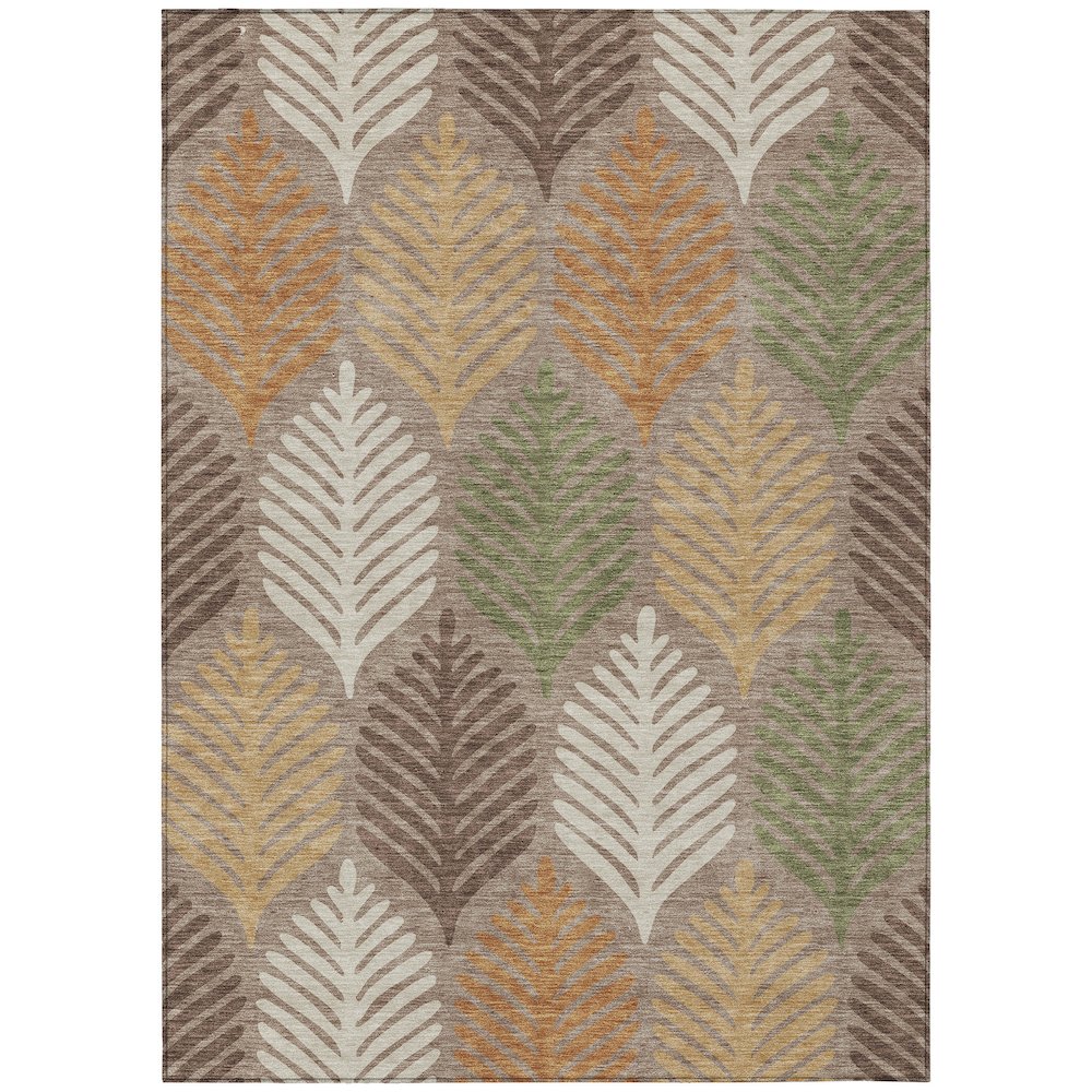 Machine Washable Indoor/Outdoor Chantille ACN2515 Brown 8' x 10' Rug. Picture 1