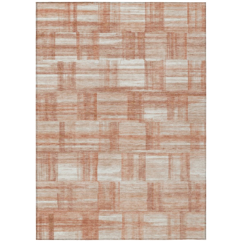 Machine Washable Indoor/Outdoor Chantille ACN2517 Orange 8' x 10' Rug. Picture 1