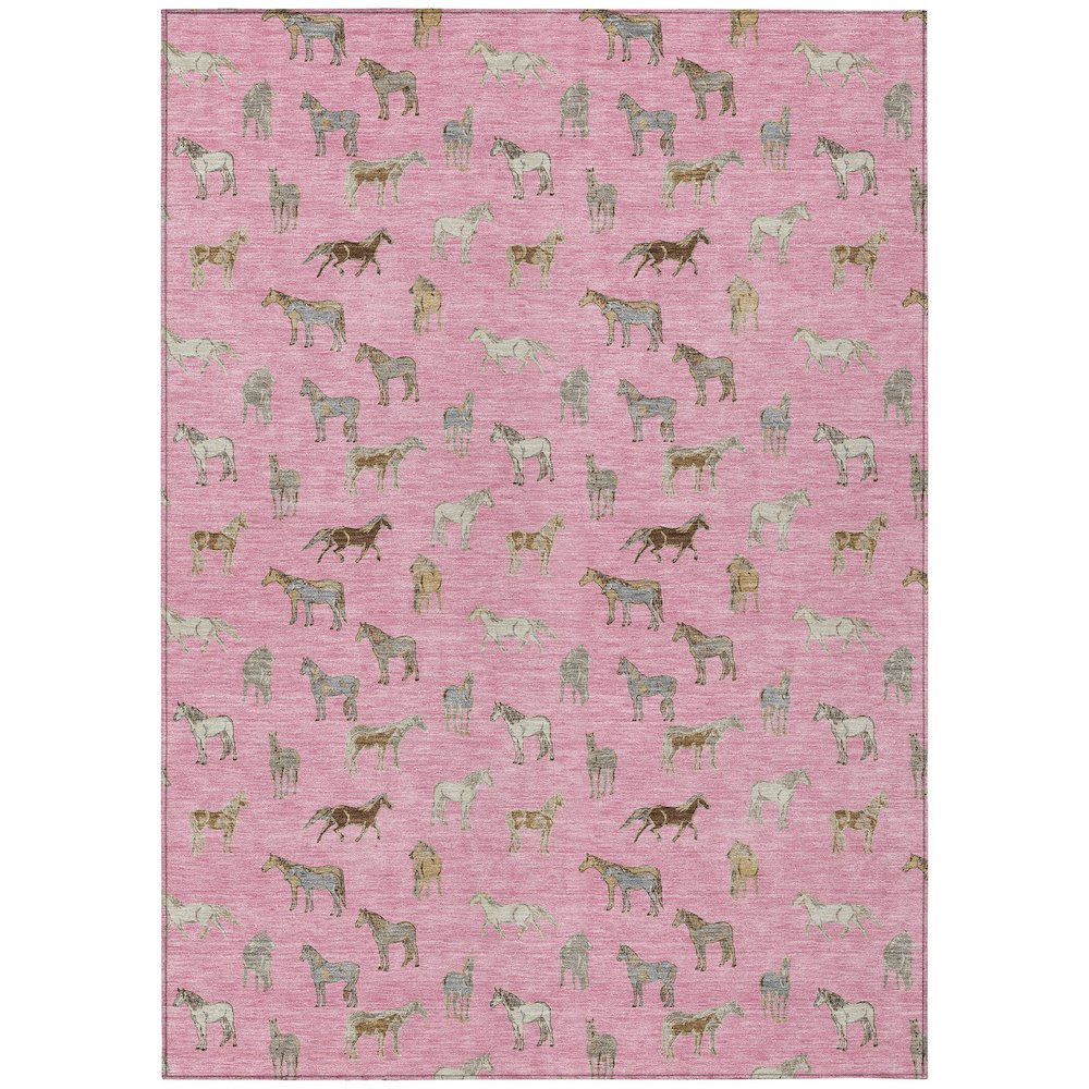 Machine Washable Indoor/Outdoor Chantille ACN2521 Pink 8' x 10' Rug. Picture 1
