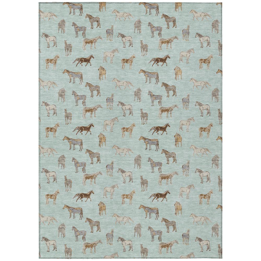 Machine Washable Indoor/Outdoor Chantille ACN2521 Green 8' x 10' Rug. Picture 1