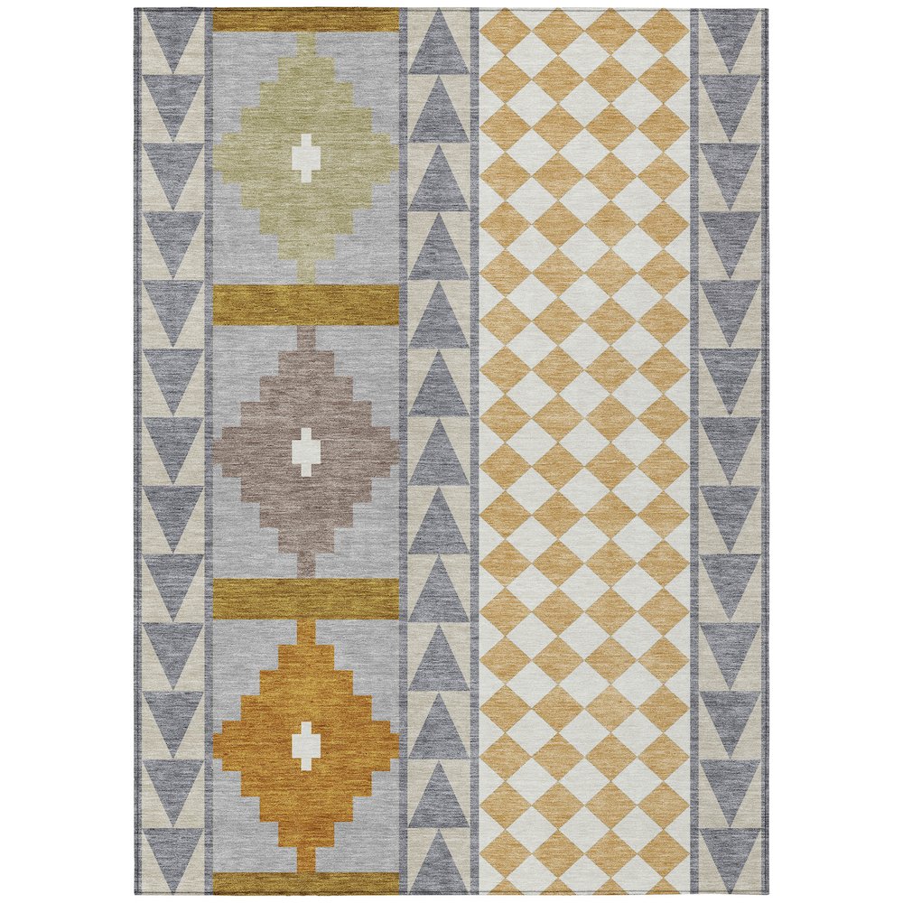 Machine Washable Indoor/Outdoor Chantille ACN2522 Gray 8' x 10' Rug. Picture 1