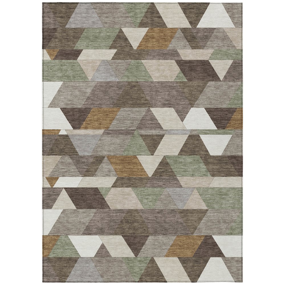 Machine Washable Indoor/Outdoor Chantille ACN2526 Brown 8' x 10' Rug. Picture 1