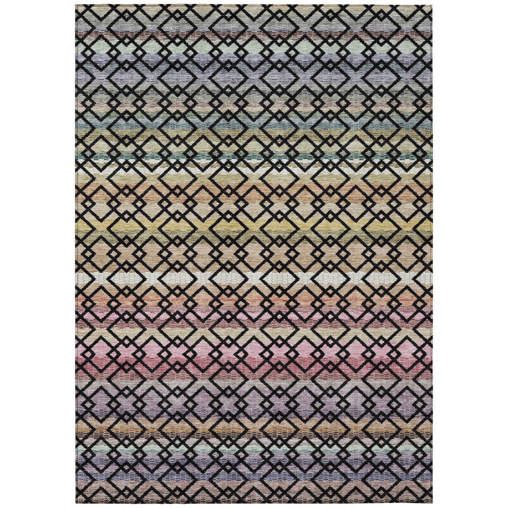 Machine Washable Indoor/Outdoor Chantille ACN2531 Black 8' x 10' Rug. Picture 1