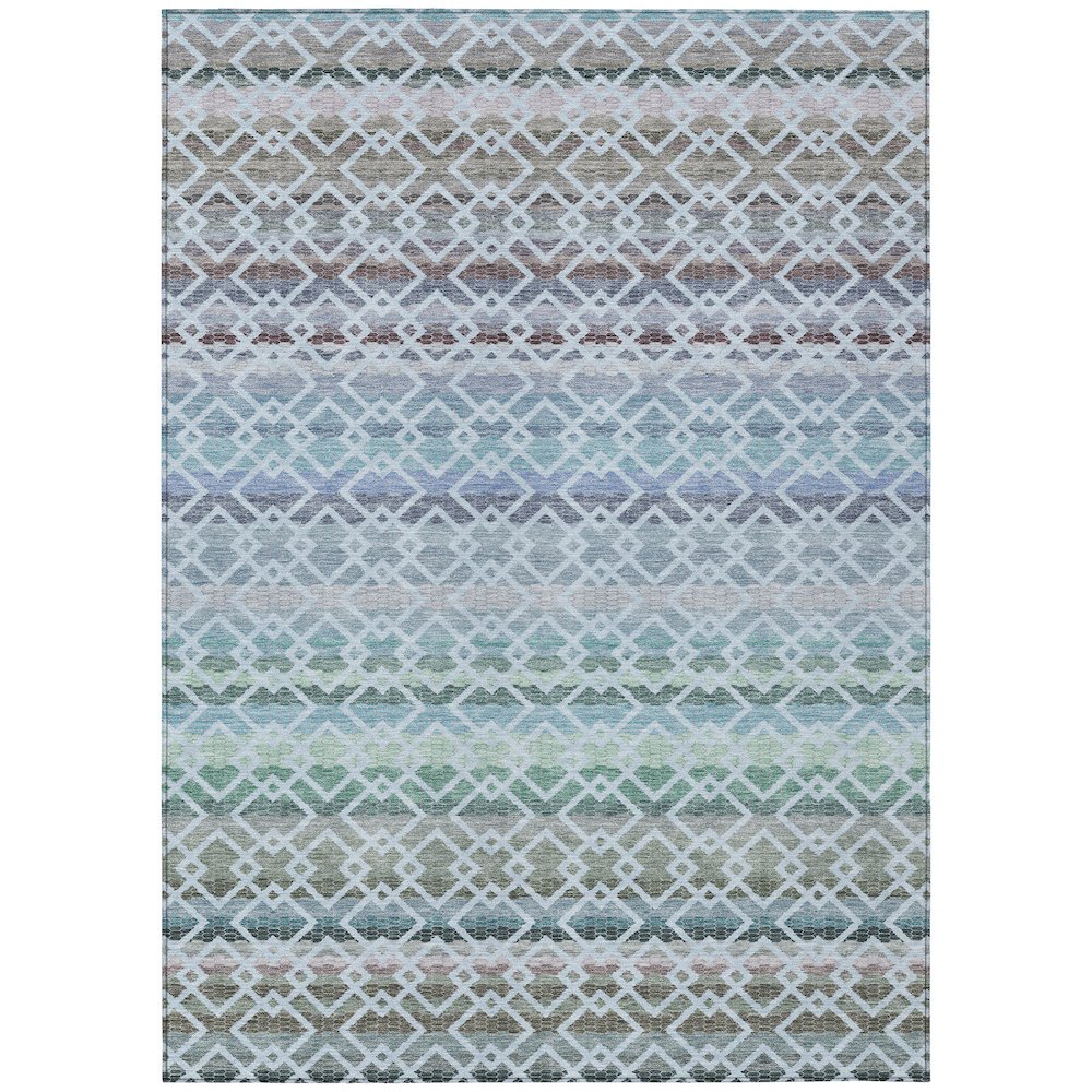 Machine Washable Indoor/Outdoor Chantille ACN2531 Blue 8' x 10' Rug. Picture 1