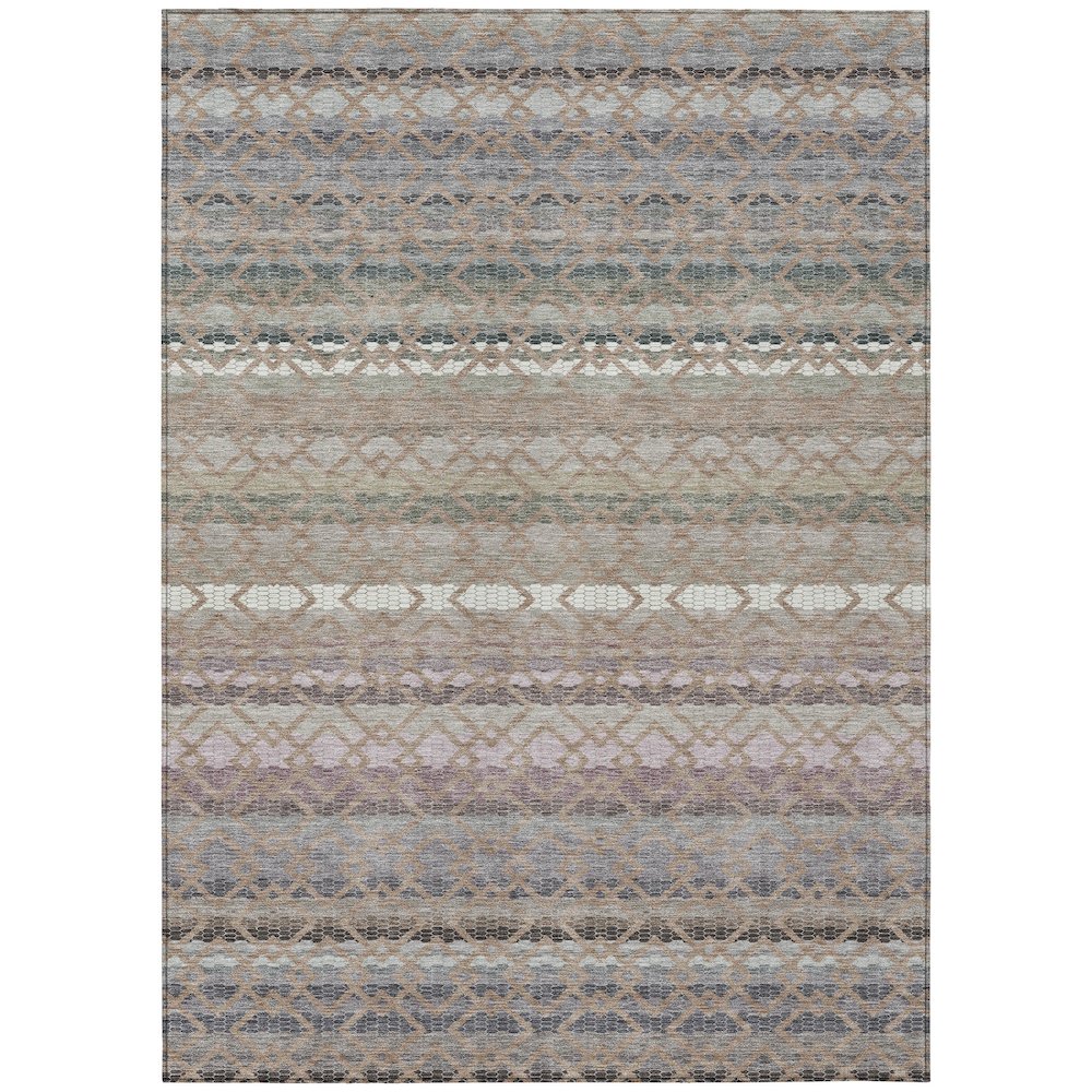 Machine Washable Indoor/Outdoor Chantille ACN2531 Brown 8' x 10' Rug. Picture 1