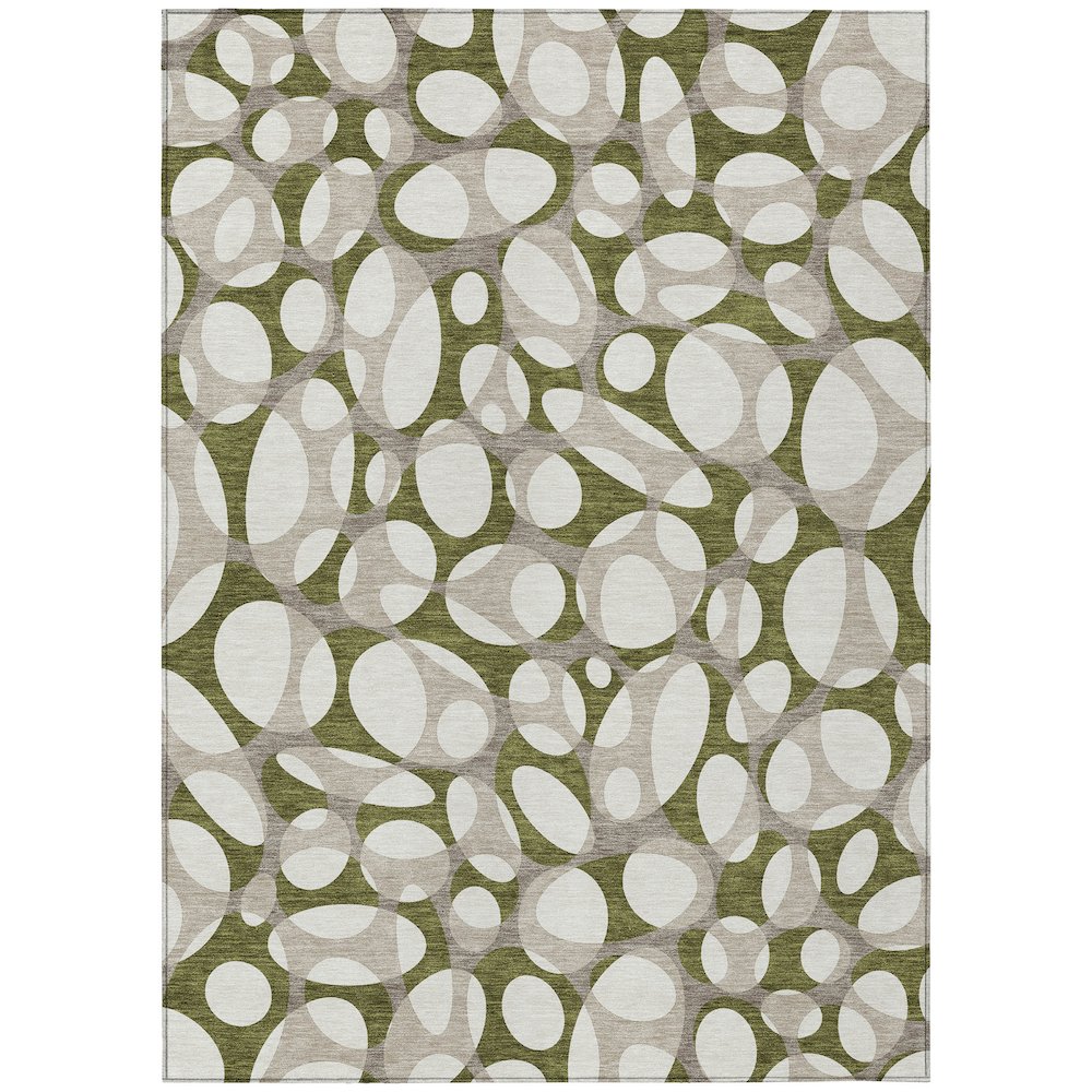 Machine Washable Indoor/Outdoor Chantille ACN2536 Green 8' x 10' Rug. Picture 1
