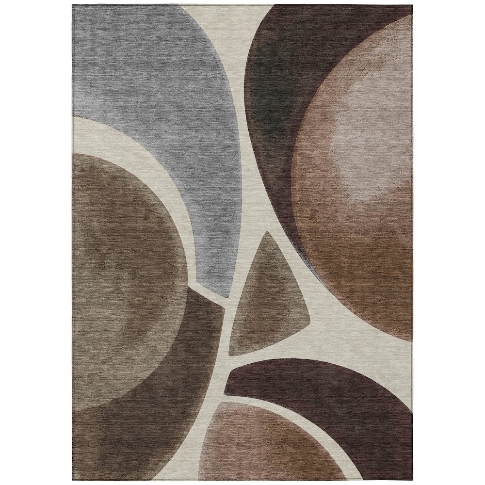 Machine Washable Indoor/Outdoor Chantille ACN2537 Brown 8' x 10' Rug. Picture 1