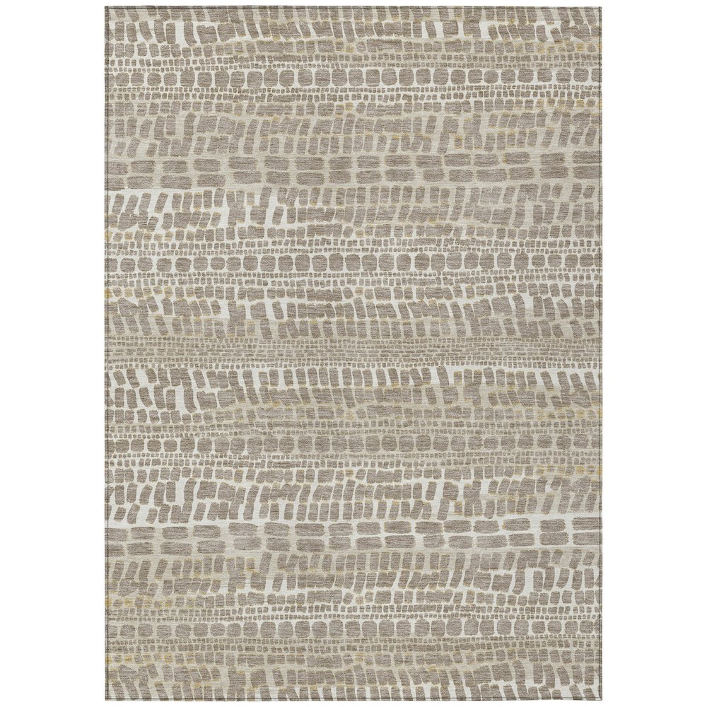 Machine Washable Indoor/Outdoor Chantille ACN2540 Brown 8' x 10' Rug. Picture 1