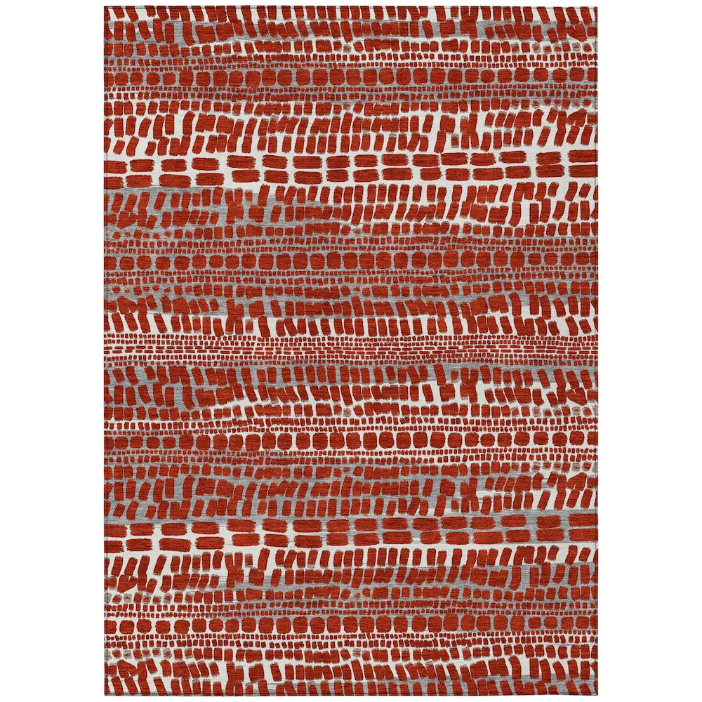 Machine Washable Indoor/Outdoor Chantille ACN2540 Red 8' x 10' Rug. Picture 1
