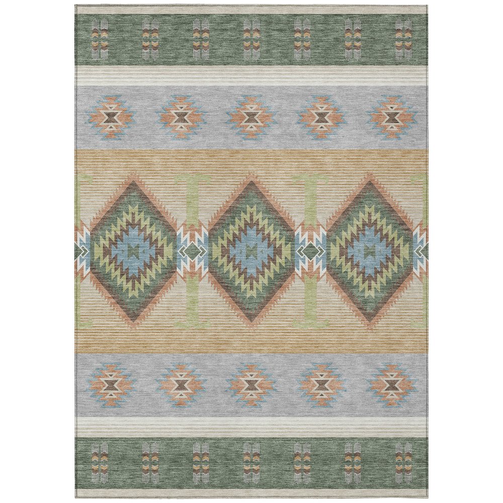 Machine Washable Indoor/Outdoor Chantille ACN2541 Green 8' x 10' Rug. Picture 1