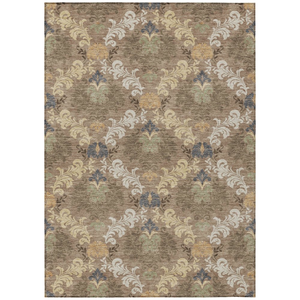 Machine Washable Indoor/Outdoor Chantille ACN2544 Brown 8' x 10' Rug. Picture 1