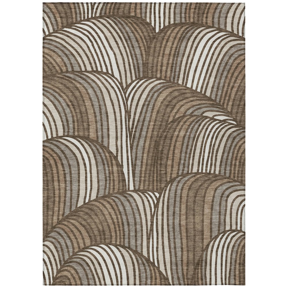 Machine Washable Indoor/Outdoor Chantille ACN2546 Brown 8' x 10' Rug. Picture 1