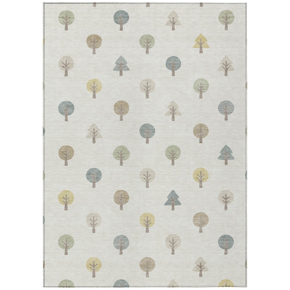 Machine Washable Indoor/Outdoor Chantille ACN2550 Ivory 8' x 10' Rug. Picture 1