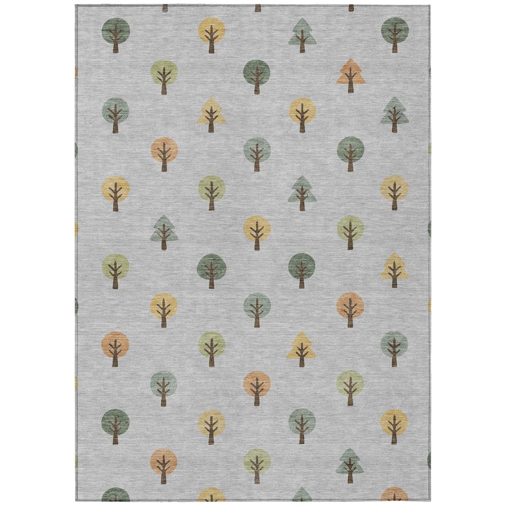 Machine Washable Indoor/Outdoor Chantille ACN2550 Gray 8' x 10' Rug. Picture 1