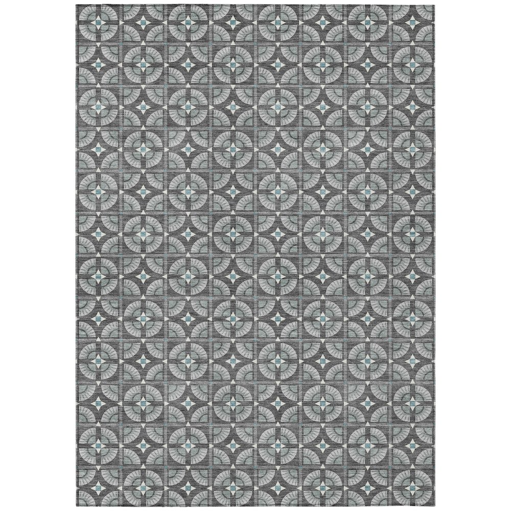 Machine Washable Indoor/Outdoor Chantille ACN2552 Gray 8' x 10' Rug. Picture 1