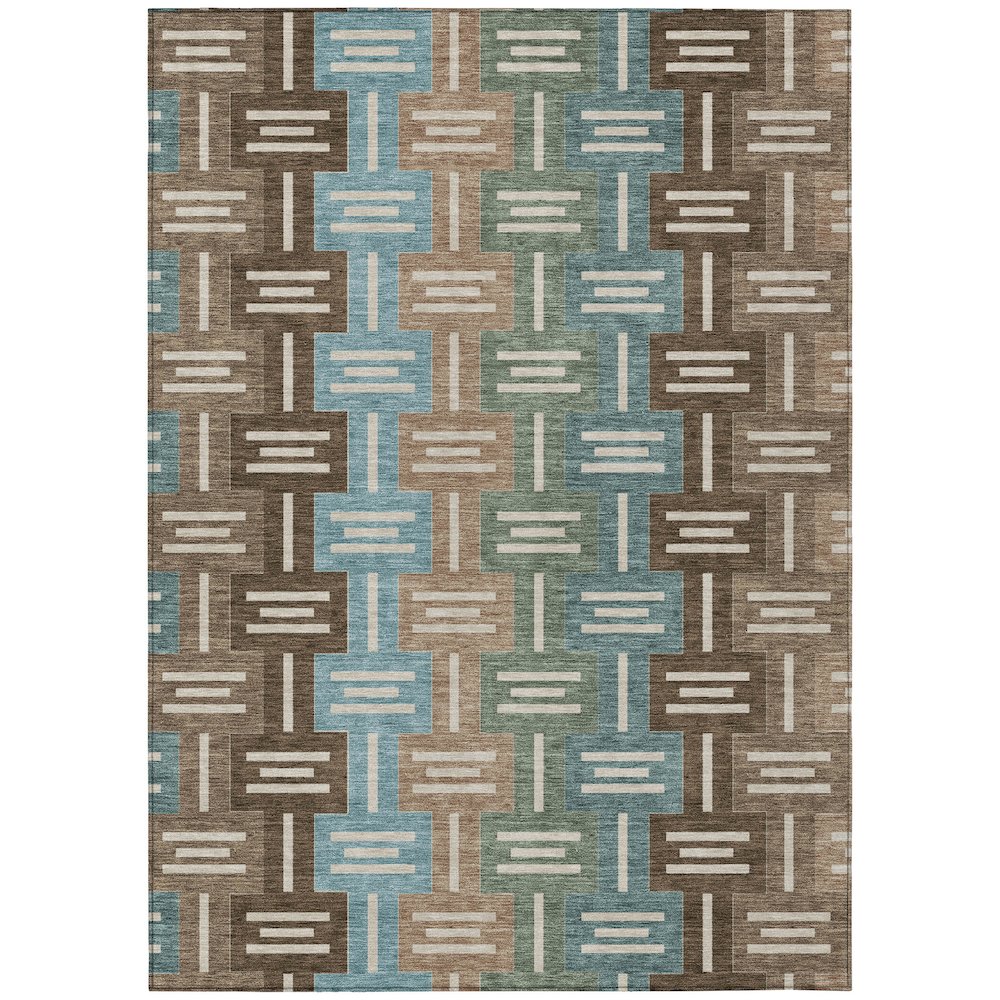 Machine Washable Indoor/Outdoor Chantille ACN2556 Brown 8' x 10' Rug. Picture 1