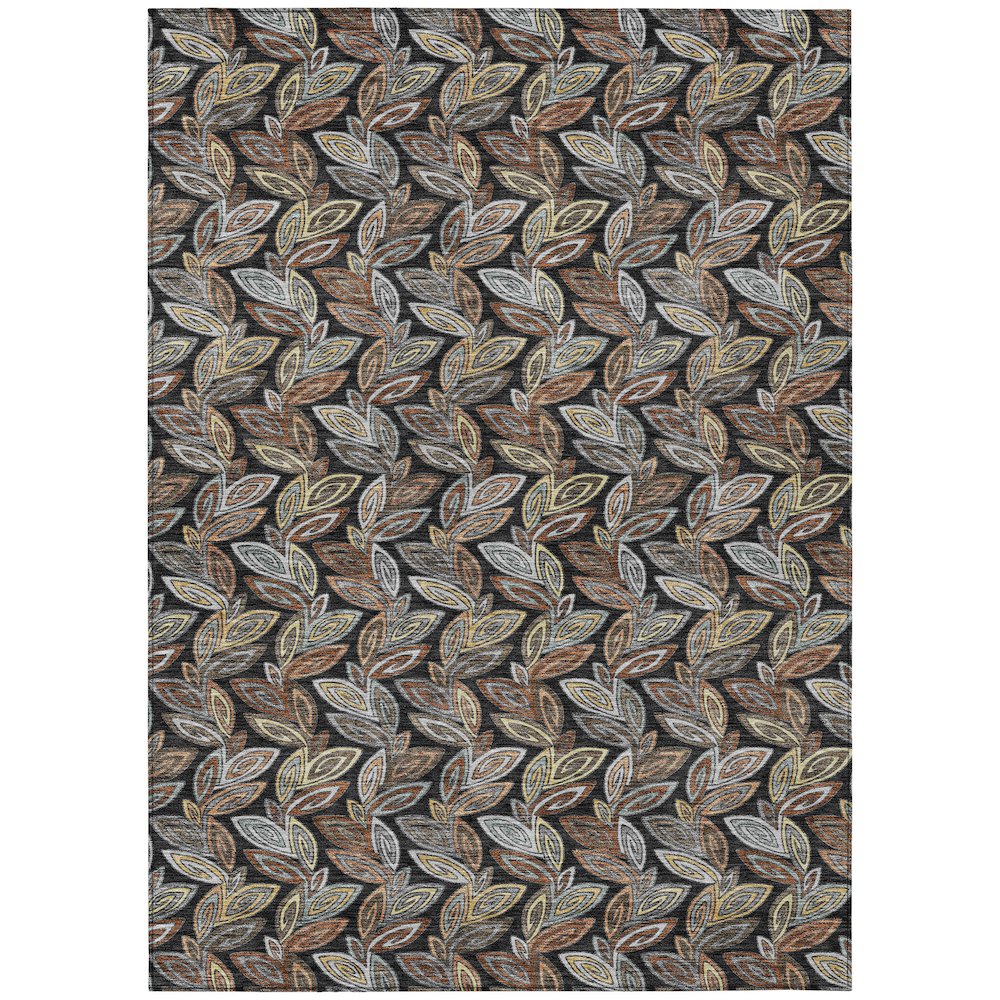 Machine Washable Indoor/Outdoor Chantille ACN2557 Black 8' x 10' Rug. Picture 1